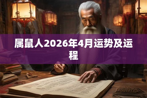 属鼠人2026年4月运势及运程 属鼠人2026年4月运势及运程