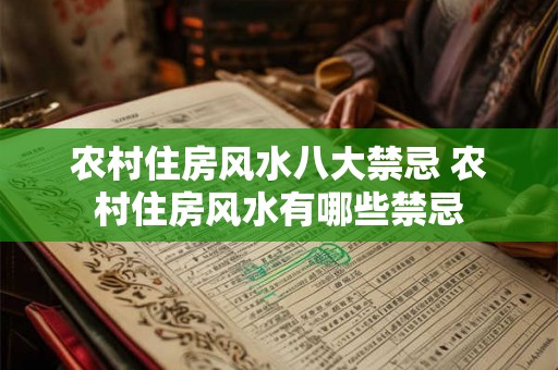 农村住房风水八大禁忌 农村住房风水有哪些禁忌