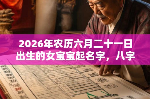 2026年农历六月二十一日出生的女宝宝起名字，八字五行起名大全