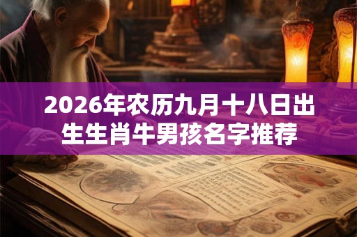 2026年农历九月十八日出生生肖牛男孩名字推荐 2026年农历九月十八日出生生肖牛男孩名字推荐