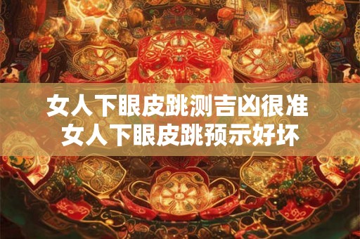 女人下眼皮跳测吉凶很准 女人下眼皮跳预示好坏