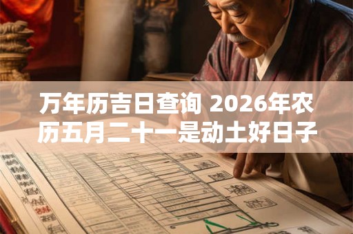 万年历吉日查询 2026年农历五月二十一是动土好日子吗