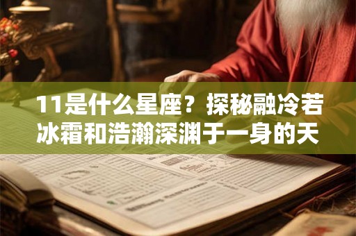 11是什么星座？探秘融冷若冰霜和浩瀚深渊于一身的天蝎座