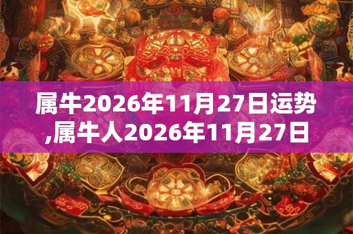 属牛2026年11月27日运势,属牛人2026年11月27日财运,生肖牛2026年11月27日运势