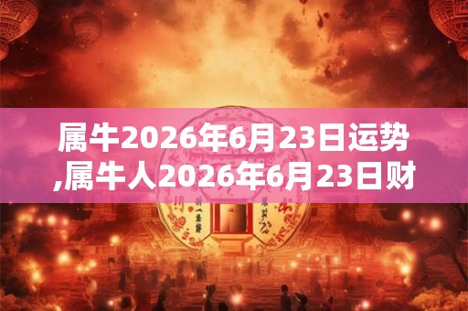 属牛2026年6月23日运势,属牛人2026年6月23日财运,生肖牛2026年6月23日运势