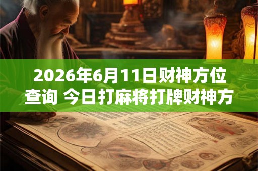 2026年6月11日财神方位查询 今日打麻将打牌财神方位