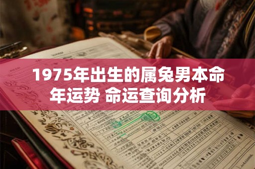 1975年出生的属兔男本命年运势 命运查询分析