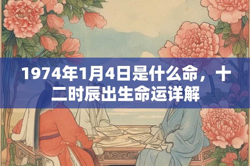 1974年1月4日是什么命，十二时辰出生命运详解