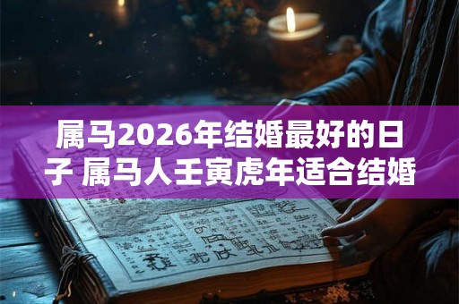 属马2026年结婚最好的日子 属马人壬寅虎年适合结婚吗
