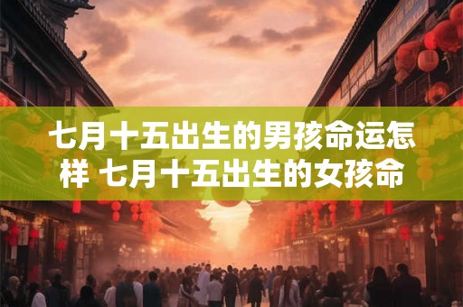七月十五出生的男孩命运怎样 七月十五出生的女孩命运如何 七月十五出生的男孩命运怎样 七月十五出生的女孩命运如何