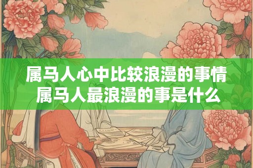 属马人心中比较浪漫的事情 属马人最浪漫的事是什么