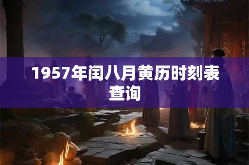 1957年闰八月黄历时刻表查询 1957年闰八月黄历时刻表查询