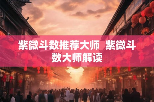 紫微斗数推荐大师  紫微斗数大师解读