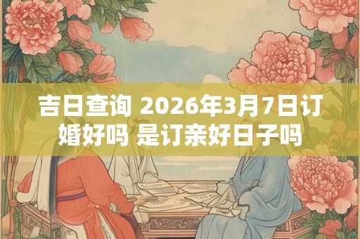 吉日查询 2026年3月7日订婚好吗 是订亲好日子吗