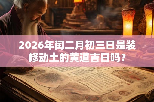 2026年闰二月初三日是装修动土的黄道吉日吗? 2026年闰二月初三日是装修动土的黄道吉日吗?