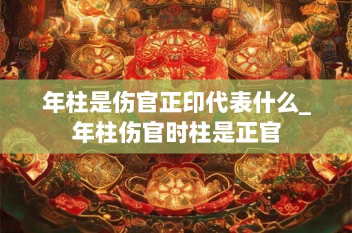 年柱是伤官正印代表什么_年柱伤官时柱是正官