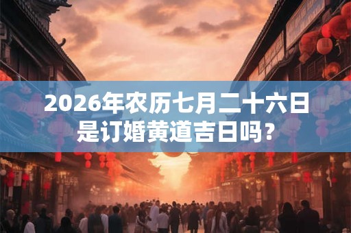 2026年农历七月二十六日是订婚黄道吉日吗? 2026年农历七月二十六日是订婚黄道吉日吗?