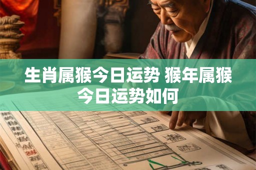 生肖属猴今日运势 猴年属猴今日运势如何