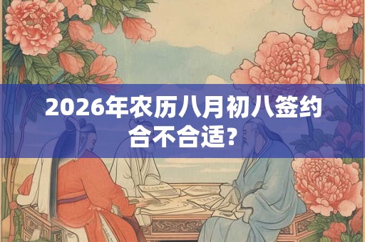 2026年农历八月初八签约合不合适？