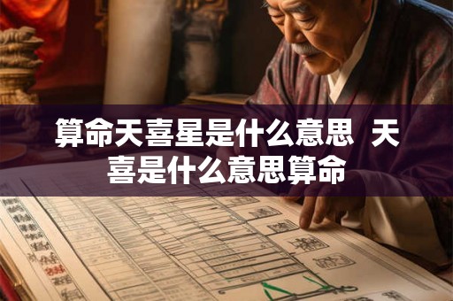 算命天喜星是什么意思  天喜是什么意思算命