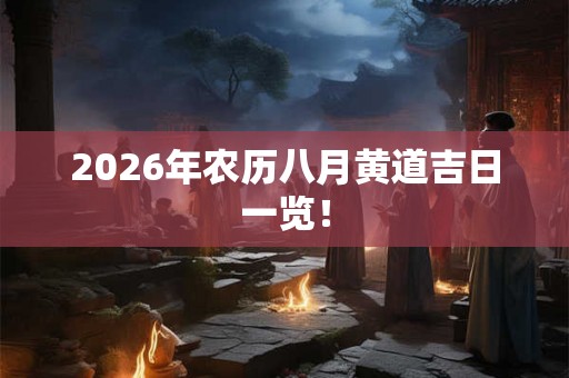 2026年农历八月黄道吉日一览！