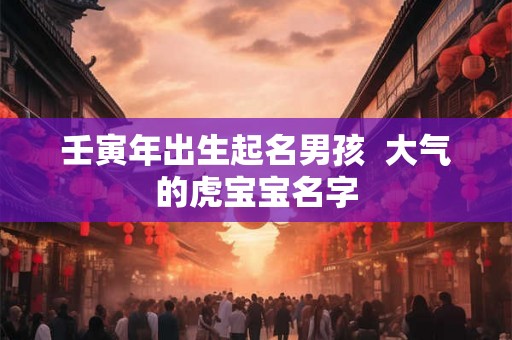 壬寅年出生起名男孩  大气的虎宝宝名字