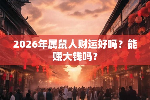 2026年属鼠人财运好吗？能赚大钱吗？
