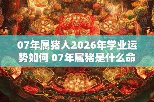07年属猪人2026年学业运势如何 07年属猪是什么命