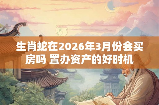 生肖蛇在2026年3月份会买房吗 置办资产的好时机