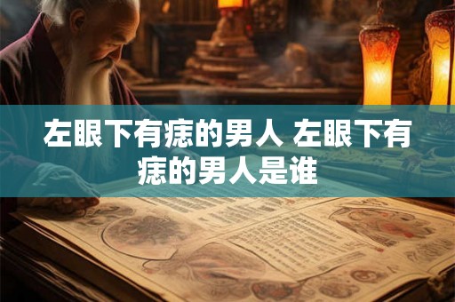 左眼下有痣的男人 左眼下有痣的男人是谁