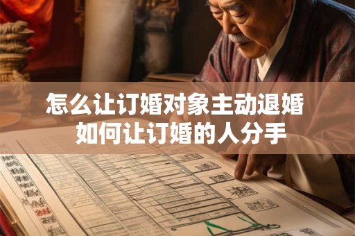 怎么让订婚对象主动退婚  如何让订婚的人分手