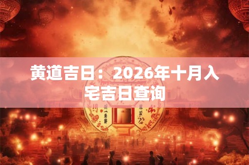 黄道吉日：2026年十月入宅吉日查询