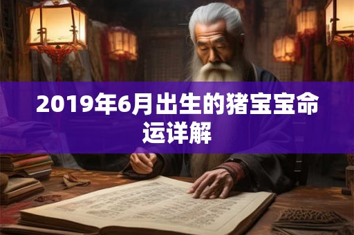 2019年6月出生的猪宝宝命运详解