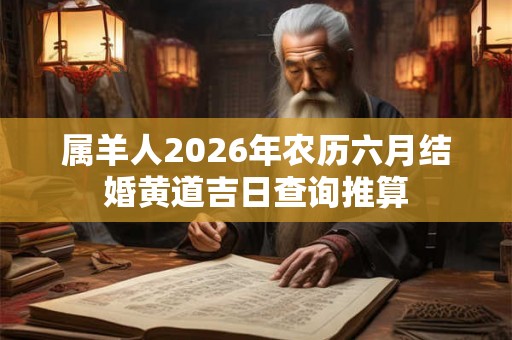 属羊人2026年农历六月结婚黄道吉日查询推算
