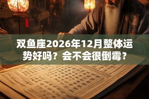 双鱼座2026年12月整体运势好吗？会不会很倒霉？