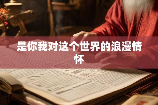 是你我对这个世界的浪漫情怀