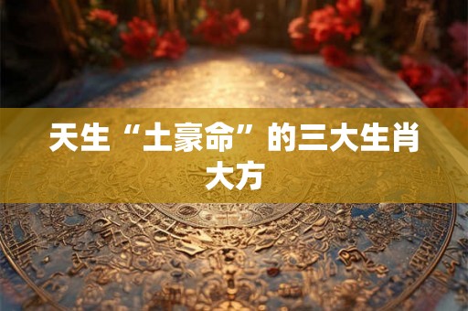 天生“土豪命”的三大生肖大方