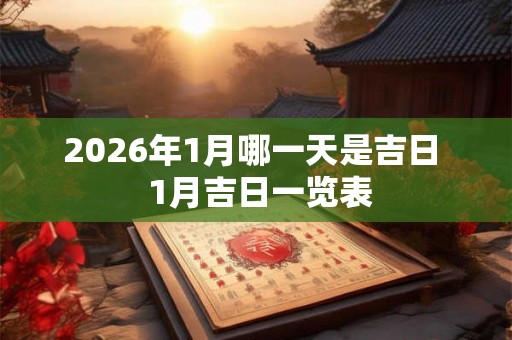 2026年1月哪一天是吉日  1月吉日一览表