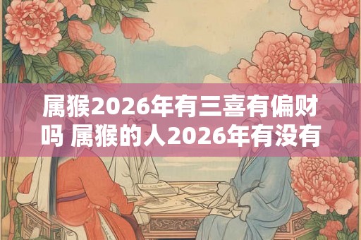 属猴2026年有三喜有偏财吗 属猴的人2026年有没有偏财运