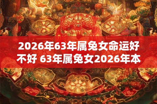 2026年63年属兔女命运好不好 63年属兔女2026年本命年运势