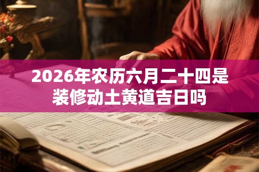 2026年农历六月二十四是装修动土黄道吉日吗