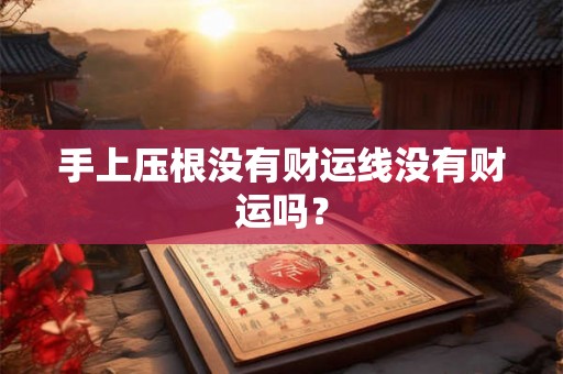 手上压根没有财运线没有财运吗？