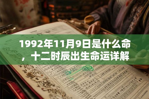 1992年11月9日是什么命，十二时辰出生命运详解