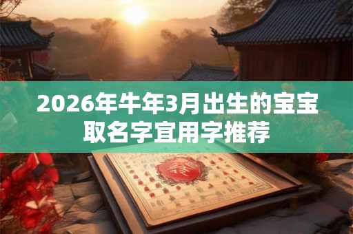 2026年牛年3月出生的宝宝取名字宜用字推荐 2026年牛年3月出生的宝宝取名字宜用字推荐