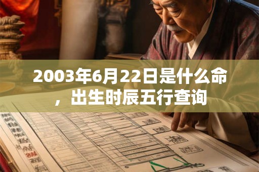 2003年6月22日是什么命,出生时辰五行查询 2003年6月22日是什么命,出生时辰五行查询