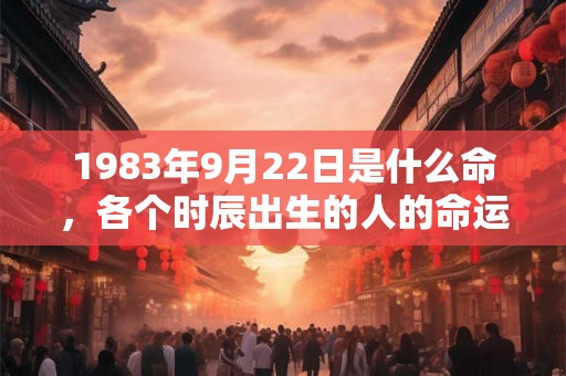 1983年9月22日是什么命,各个时辰出生的人的命运 1983年9月22日是什么命,各个时辰出生的人的命运