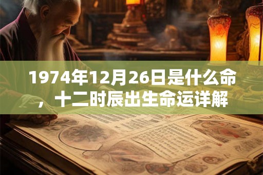1974年12月26日是什么命,十二时辰出生命运详解 1974年12月26日是什么命,十二时辰出生命运详解