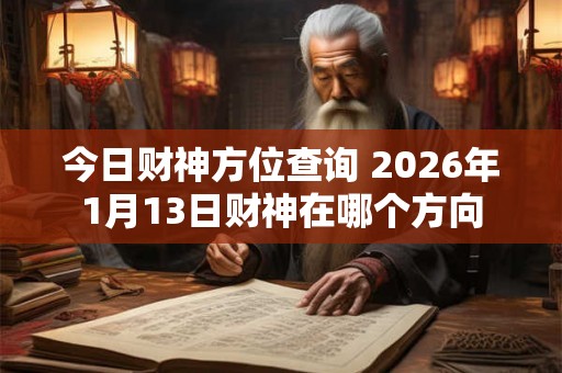今日财神方位查询 2026年1月13日财神在哪个方向