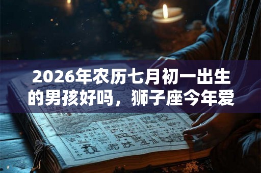 2026年农历七月初一出生的男孩好吗，狮子座今年爱情运势！