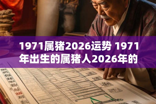 1971属猪2026运势 1971年出生的属猪人2026年的运势会如何
